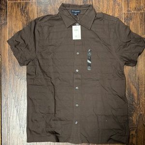Banana Republic Factory Short Sleeve Shirt 
Large
Brown 
Cotton